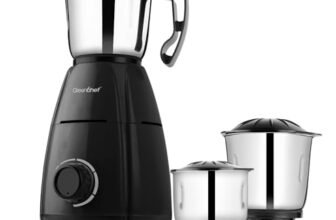 Greenchef Jawa 600W Mixer Grinder with 3 Stainless Steel Jars | 18000 RPM Heavy Duty Motor | 3-Speed Control with Incher | Black