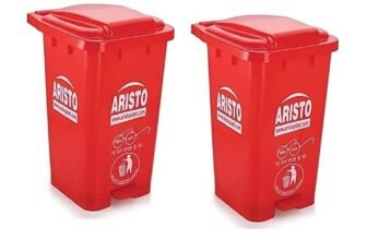 Aristo Plastic Pedal Garbage Waste Dustbin 70 LTR RED & RED