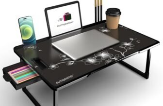 RIVATR Study Table Bed Table Premium Laptop Table/Foldable and Portable Wooden/Writing Desk for Office/Home/School (FLOWER COTED)