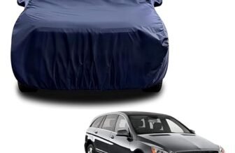 Sulfar 100% Water Resistant Car Body Cover Compatible with Mirror for Mercedes Benz RClass (Triple Stitched, Full Bottom Elastic, Navy Blue)