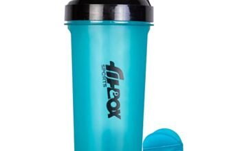 FitBox Sports Supplements Shaker Bottle for Protein, Pre – Post Workout 700ml (Blue)
