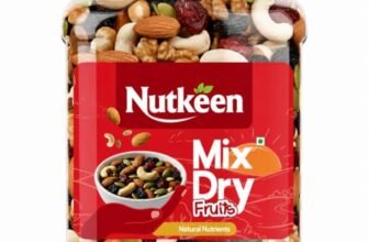 Nutkeen Healthy Nutmix, Dried Almonds, Black Raisins, Cashewnuts, Cranberries, Black Dates, Cherries & Dried Amla| & Many More. (Pack of Jar) (500GM (pack of 1))