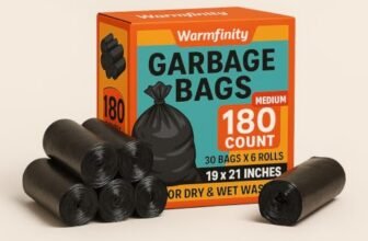 Warmfinity Garbage Bag Medium 19 x 21 Inches | 180 Count | 30 Bags X 6 Rolls | For Dry & Wet Waste
