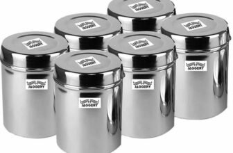 JAGGERY Stainless Steel Grocery Container  – 500(Pack of 6, Silver)