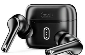 boAt Airdopes 141 Pro Buds, 13mm Drivers, Metallic Finish, 60HRS Battery, 4Mics ENx, Fast Charge, IPX5, v5.3 Bluetooth Earbuds, TWS Ear Buds Wireless Earphones with mic (Obsidian Black)