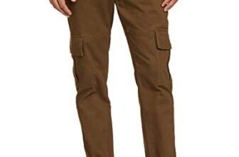 Amazon Brand – Symbol Men’s Stretchable Cargo Jogger Pants | Chinos | Casual Trousers (Slim Fit) (Twill_32) Brown