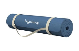 Lifelong Yoga Mat for Gym, Yoga & Home Workout | EVA Material 4mm Thick Anti-Slip Blue 4 mm Yoga Mat