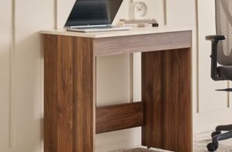 Home Centre | Addison Compact Study Desk | Engineered Wood | Brown | 1 Year Warranty