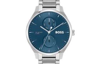 BOSS Tyler Qtz Multifunction Blue Sunray Round Dial Men’s Watch|Stainless Steel Material|Silver Color Band – 1514106