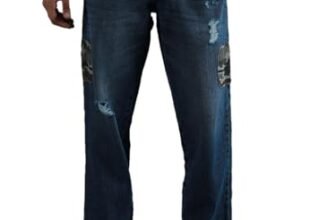 HIGH STAR Men Tapered Fit Mildly Distressed Light Fade Cotton Jeans Blue