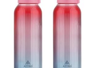 ATTRO Prime Linear Deluxe Water Bottle-Set of 2-Red Blue-1.5L