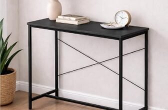 Amazon Brand – Solimo Study Table for Home Office | Engineered Wood Computer Desk | Compact & Sturdy Desk for Small Spaces | Black | L 90 x W 61.5 x H 75 cm