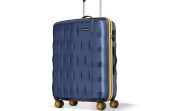Aristocrat Comet Medium Polycarbonate Hard Case 8-Wheel Trolley Bag, Blue
