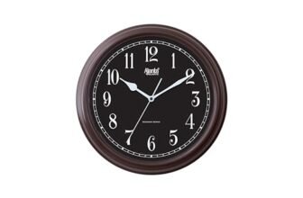 Ajanta 4067 Wall Clock (12.2 Inch / 310mm) – Silent Sweep Non-Ticking Movement – Elegant Brown Home Decor Clock for Living Room, Office, Study