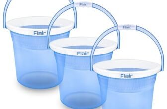 FLAIR Estella Crystal 14 LTR T.Blue Set of 3 I Plastic Bathroom Bucket | Strong and Durable Water Storage Bucket | Sturdy and Easy Grip Handle | Ideal for Bathing and Everyday Use
