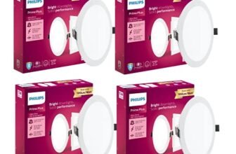 PHILIPS 15W Round AP Plus UltraGlow LED DL Recessed LED Panel Ceiling Light (Pack of 4,Warm White)-Plastic