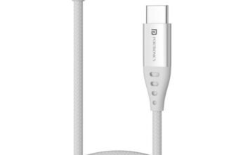 Portronics USB Type C Cable 2 A 1 m Konnect C1 20W PD Quick Charging(Compatible with Smartphones, Tablets, Macbooks, Laptops, White, One Cable, USB Type C To USB Type C)