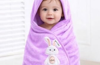 MAXOSHINE Microfiber Kids Bath Towels Quick Dry Super Absorbent Super Soft Bath Towel for Babies Toddler-Baby Towel for Boys and Girls (1, Purple)