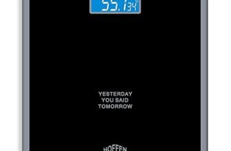 Hoffen (Made In India) Thick Tempered Glass Digital Electronic LCD Personal Body Weight Machine for Body Weight Fitness (HO-18-Black) with Two Years Warranty
