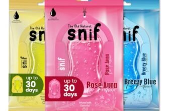 The Old Natural Snif Hanging Car Air Freshener Gel | Essential Oil Based Long Lasting Car Perfume | Car Fragrance & Odor Eliminator | Rose Aura, Breezy Blue & Citrus Fantasy | Pack of 3