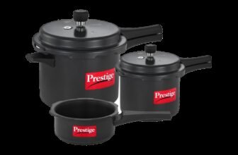 Prestige HA Popular + 5 L, 3 L, 2 L Outer Lid Induction Bottom Pressure Cooker & Pressure Pan(Hard Anodized)