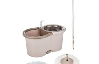 Presto! Spin Mop, Oval Bucket with Steel Basket, Chestnut, 2 Refills