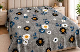 Flipkart SmartBuy Microfiber Double Flat 110 TC Printed 1 Bedsheet(Grey)