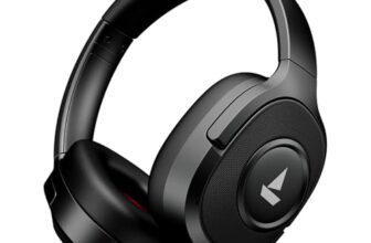boAt Rockerz Plus 550 ANC, (~40dB) Hybrid ANC, 80Hrs Playback, 40ms Low Latency Beast Mode, 40mm Drivers, BT v5.4, Bluetooth Headphones, Wireless Headphone with Mic (Cosmic Black)