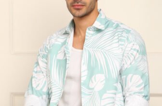 FUBAR Men Printed Casual Light Green Shirt