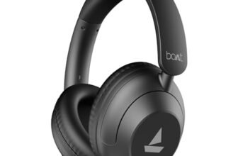 boAt Rockerz 650 Pro, Touch/Swipe Controls, Dolby Audio, 80Hrs Battery, 2Mics ENx, Fast Charge, App Support, Dual Pair, Bluetooth Over Ear Headphones with Mic (Iris Black)