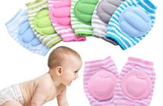 Baby Knee Pads for Crawling, Striped Cotton Leg Warmers