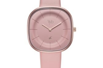 Fastrack Vyb Successor Quartz Analog Pink Dial Leather Strap Watch for Girls-FV60038WL01W