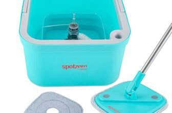 Spotzero By Milton Fresh Flow Square Mop with Bucket 3 L, Flexible Kitchen tap Flat Squeeze Mop Bucket System Cleaning Supplies, Mop Head,Pocha for Floor Cleaning with 2 Reusable Pads Clean