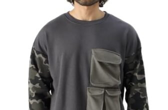 The Souled Store Black Ops Men and Boys Long Sleeve Round Neck Grey Oversized Fit Sweatshirts Oversized Sweatshirts for Men Hoodies Pullovers Graphic Printed Relaxed Loose Fit Drop Shoulder Casual