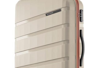 Safari Evolix 66 4W Luxury Beige Check-in Suitcase 8 Wheels – 26 Inches