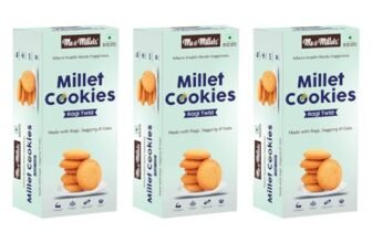ME & MILLETS Cookies – Ragi Twist (Pack of 3, Each 75g) – Delicious Millets Biscuits, Rich In Protein & Fiber, Healthy Tea Snack (Jain Friendly)