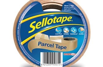 Sellotape Parcel Tape, Brown Tape for Packing, High-Strength Packaging Tape for Professional & Office Use, Packing Tape for Heavy Loads, DIY, 48mmx50m