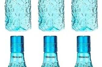 Floraware Food Grade Premium Plastic Fridge Round Water Bottle, Drinking Bottle, 1000ml Pack of 6, Blue