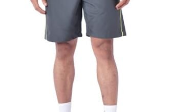 Wildcraft Men’s Solid Regular Fit Shorts| Mid Waist with Adjustable Drawcord, Charcoal Grey, Medium