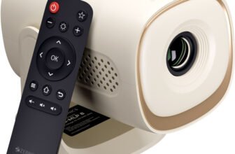 ZEBRONICS PixaPlay 72 Plus (4000 lm) Portable Smart Projector, Up to 304cm Screen, FHD 1080p Support, 4000 Lumens, Auto Keystone, 200 Tilt, 30,000h LED Lamp, Dual Band WiFi, BT v5.4, HDMI ARC, Miracast, Remote Control Projector(Beige)