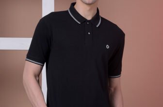 Dollar Solid Men Polo Neck Black T-Shirt