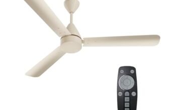 Crompton Energion Hyperjet 1200mm BLDC Ceiling Fan | Point Anywhere Remote Control | BEE 5 Star Rated Energy Efficient | Superior Air Delivery | Anti-Rust | 2 Year Manufacturer Warranty | Ivory