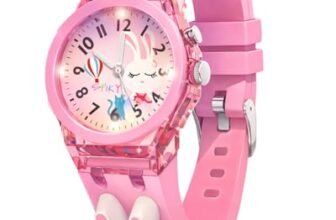 SPIKY Analog 3D Rabbit Cartoon Watch For Kids (Pink) | 7 Multicolor LED Luminous Lights with Radium Unbreakable Silicone Strap | Children’s Unisex Best Birthday Gift | Analogue Wrist Watches For Girls & Boys | Age 3-10 Yrs