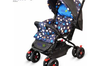 LITTLE RIDES Explorer Baby Stroller New Born/Kids, with Safety Belt, 360 Swivel Wheel Stroller(Multi, Blue)