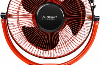 Flipkart SmartBuy Atomic300 with 2 Year Warranty High Air Delivery, Ultra High Speed 300 mm Table Fan(Orange Black | Pack of 1)