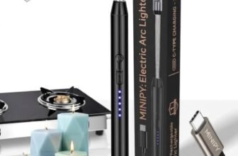 MINIPY Gas Lighter for Kitchen Use | C- Type Rechargeable Electric Lighter Stove & Candle Lighter with USB Charging Port | 1 Year Warranty | 400 Uses in Single Charge