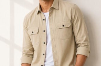 Lyphy Men Solid Casual Beige Shirt