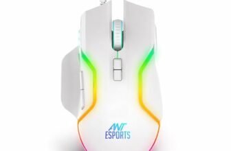 Ant Esports GM320 RGB Optical Wired Gaming Mouse | 8 Programmable Buttons | 12800 DPI I Ergonomic Design with Braided Cable – White