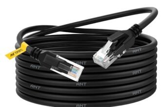 Ant Esports AEC6103 Cat6 Ethernet Cable 550MHZ High Speed UTP LAN Cable Network Cable Internet Cable RJ45 Cable LAN Wire Patch Computer Cord Category Gigabit 6 Wires for Modem,Computer,Router_3M Black