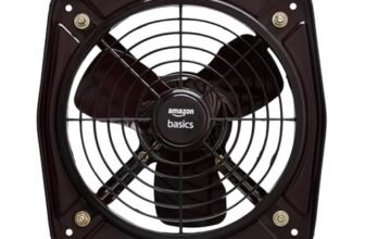 Amazon Basics 9″ Fresh Air Exhaust Fan | 40W | 230 mm Sweep | Corded Electric | Window Mount | 45-52 dB | Indoor Use | Metal – Black